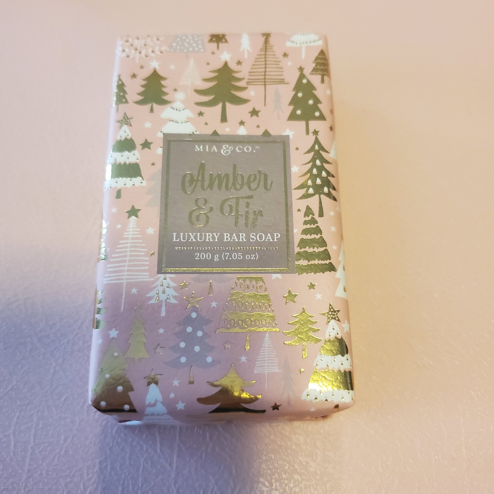 Amber & Fir Luxury Bar Soap - Pink and Gold